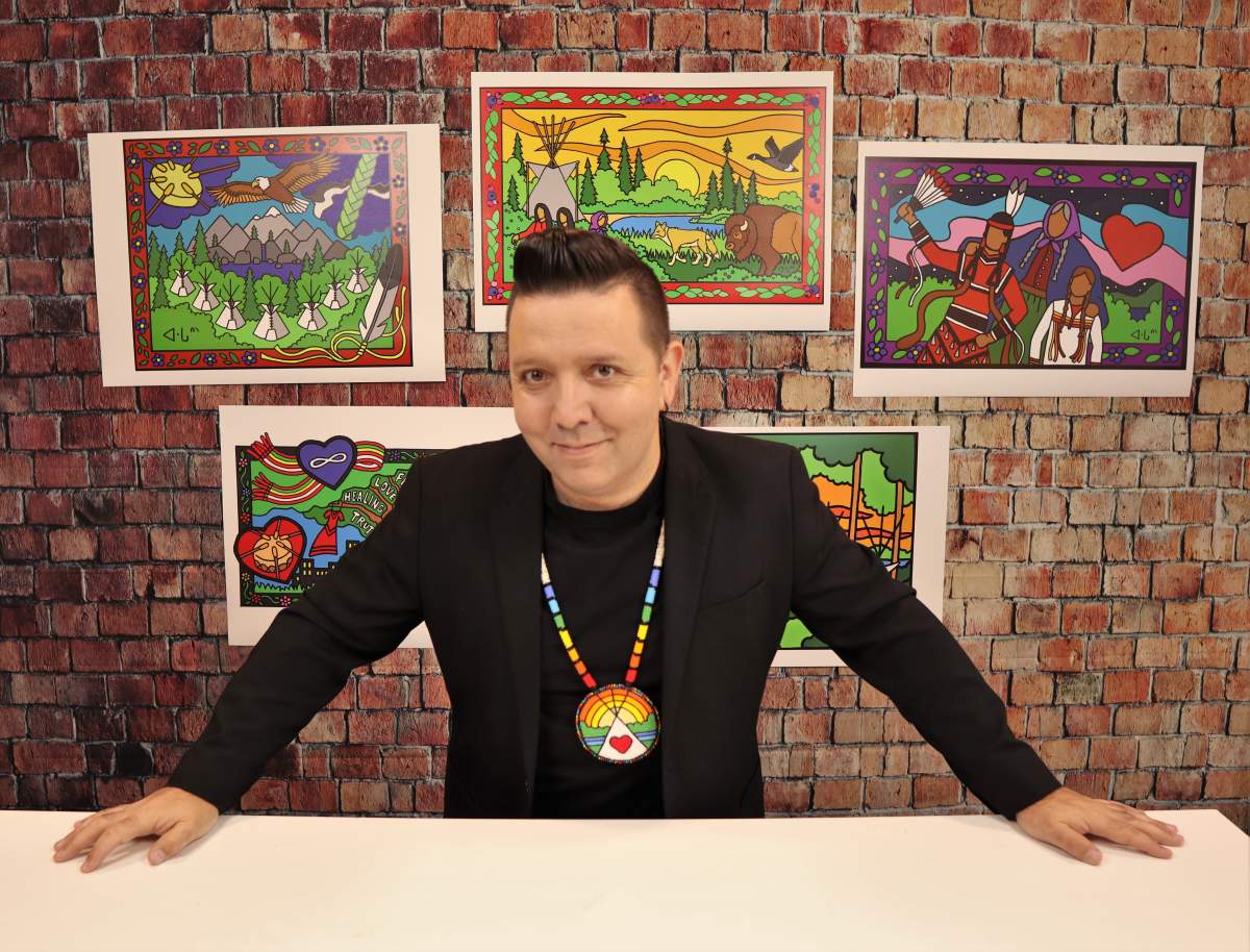 Lance Cardinal poses for a portrait at Soulflame Creative Studios, in Edmonton, in a Thursday, Oct. 21, 2021, handout photo.