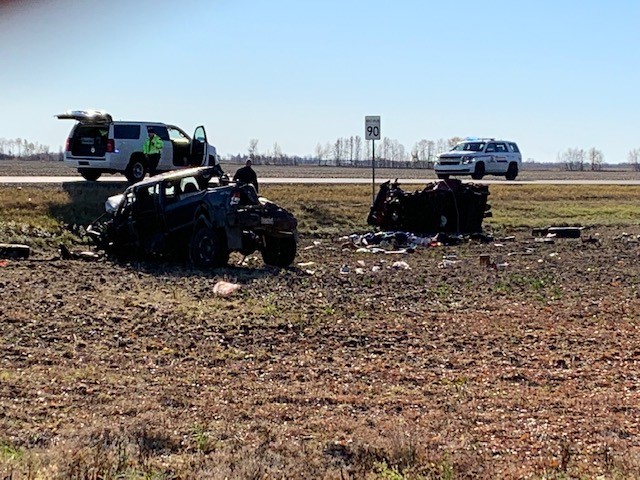 Two vehicles collided near Range Road 263 and Township Road 492 in Leduc County on Tuesday, October 12, 2021.