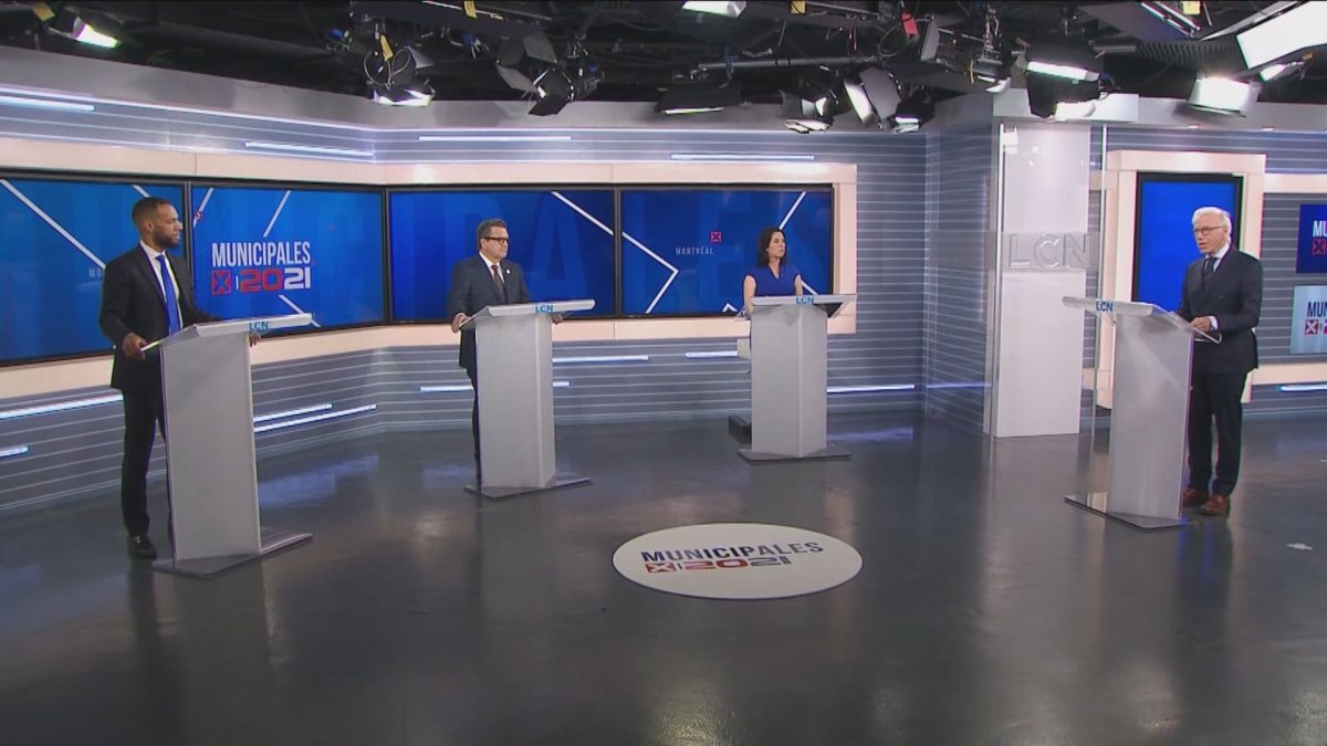 Municipal party leaders face off in a fiery French-language debate organized by TVA.