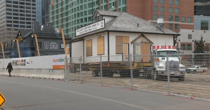 Historic Calgary building moving to temporary location for Eau Claire Plaza redesign