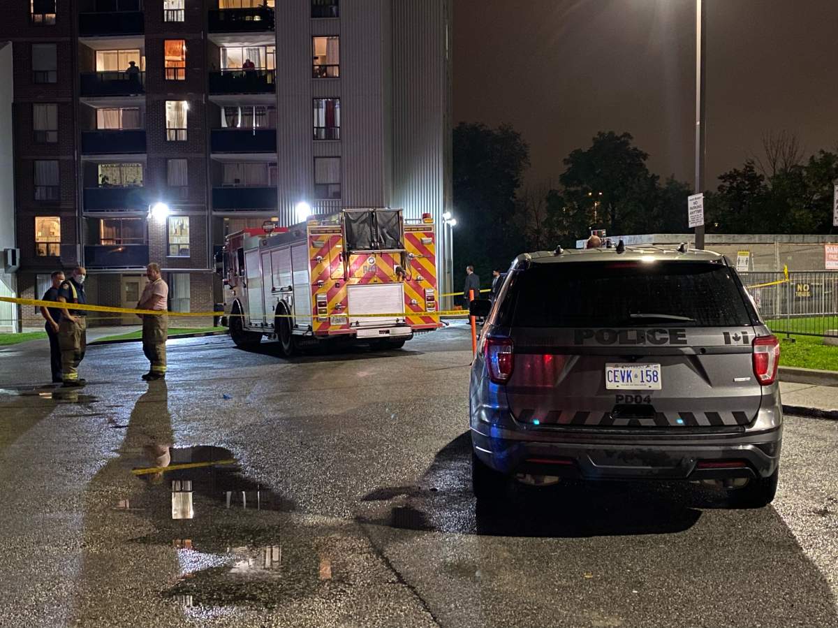 Toronto police at the scene of the incident.