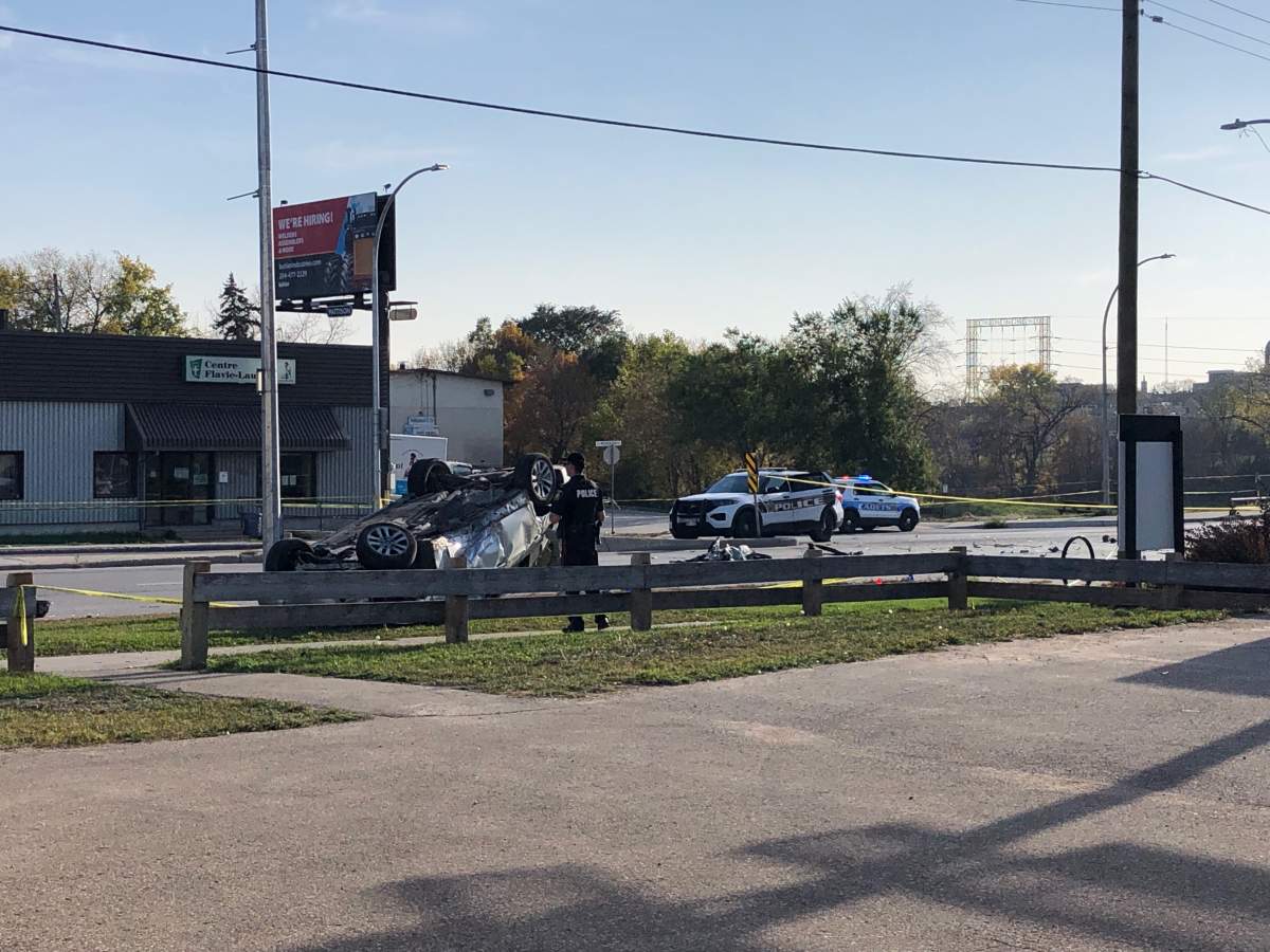 Police at the scene of the crash.