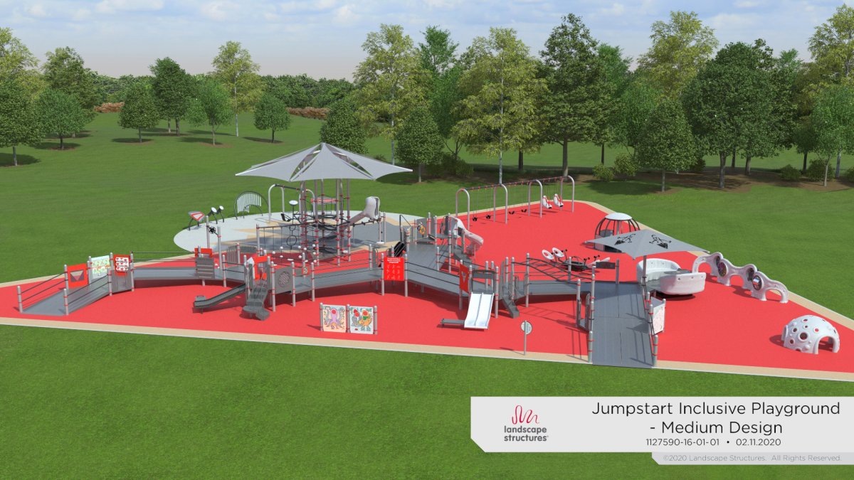 The inclusive playground and spray is worth $1.2 million and is being donated as a gift-in-kind to the City of Regina.
