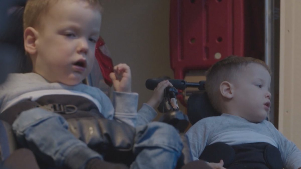 Twins Grey and Liam have been diagnosed with Cerebral Palsy, and both boys require wheelchairs for their mobility. A new Sunshine Family Van from Variety will allow the family to all travel together, and safely transport the twins in their wheelchairs.
