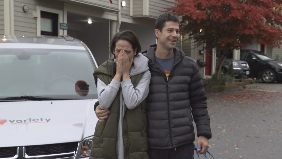 Ilija currently takes the bus to school in Burnaby every day, as the family cannot afford a vehicle that can transport his wheelchair. Global was there as the family received its own Sunshine Family Van.