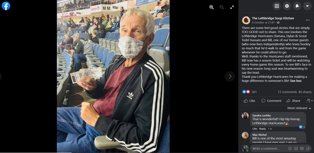 Photo of Vanderleest at the Lethbridge Hurricanes home opener.