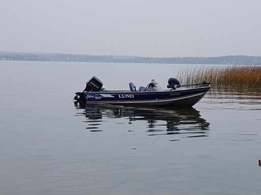 RCMP released a picture of a boat Wednesday, Oct. 6, 2021 as they searched for a missing elderly male boater at Buck Lake.