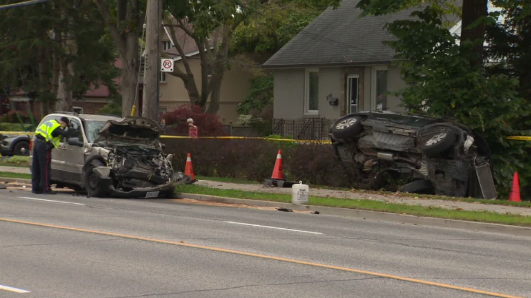 The scene of the collision in Etobicoke on Friday.