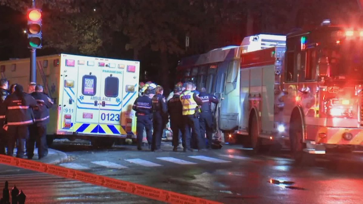 A 46-year-old male pedestrian was struck and killed by an STM bus in the Villeray district in Montreal North. Monday, October 25, 2021.