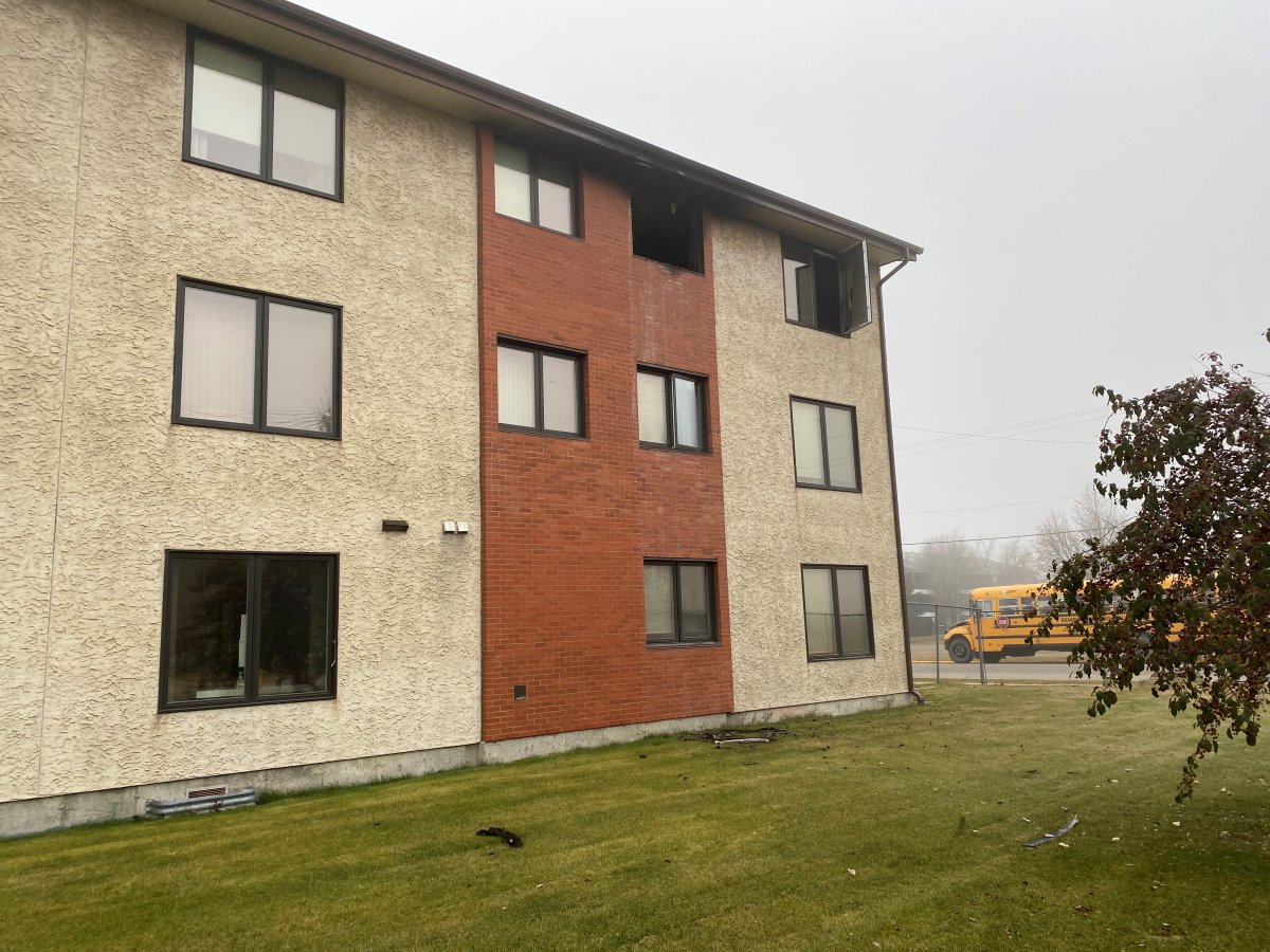 An elderly man was found dead following a fire at a seniors apartment complex in Edson, Alta., Tuesday, Oct. 19, 2021.