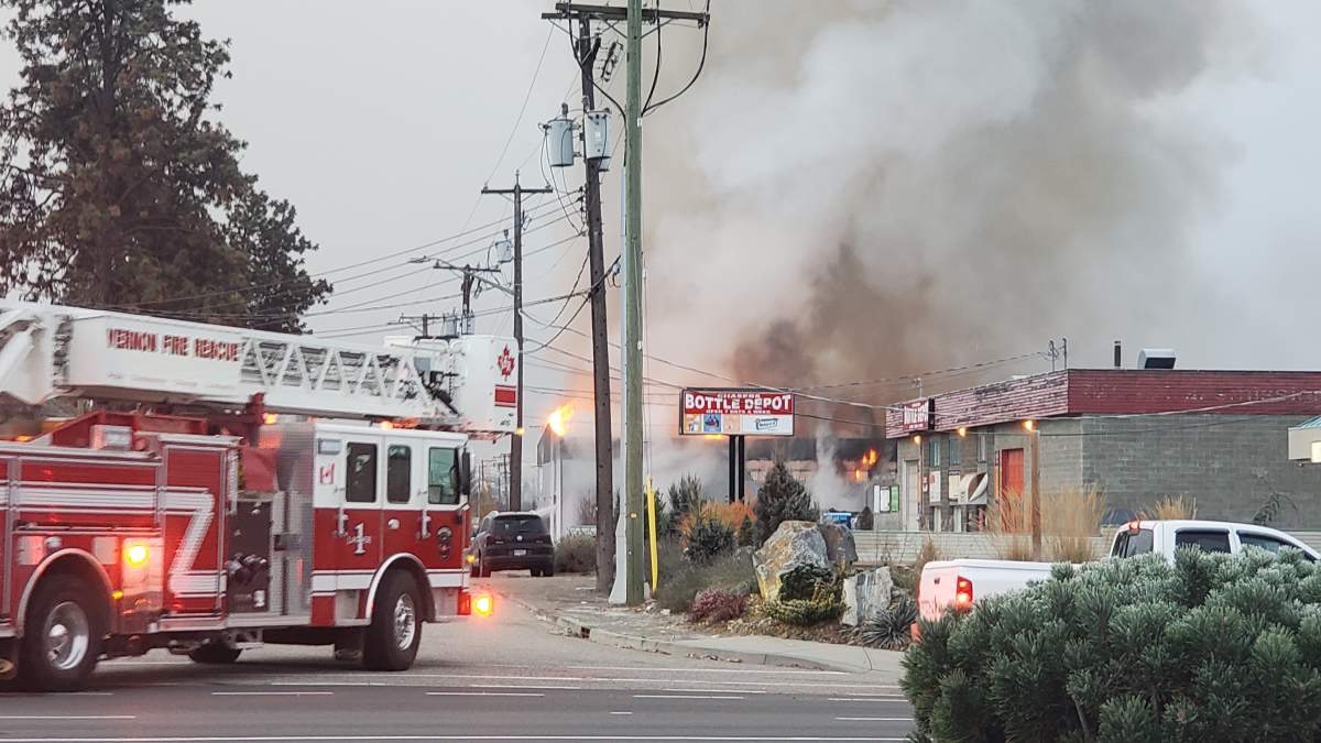 Fire at North Valley gymnastics 4700 31st Street Vernon BC is currently causing a lot of smoke to drift across Vernon. 