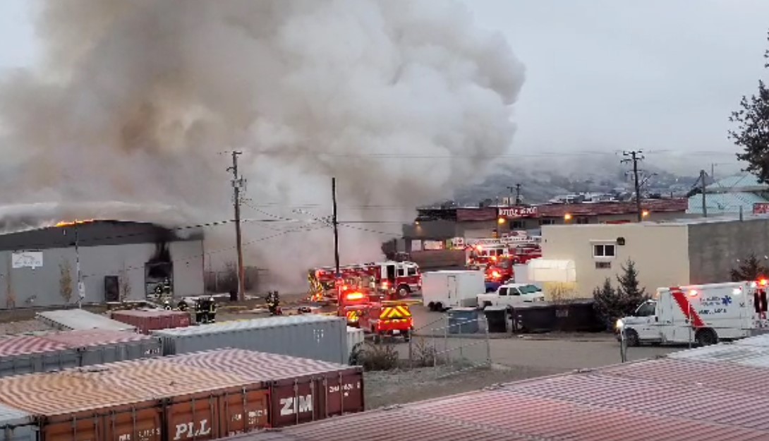 Fire crews are trying to douse a blaze at North Valley gymnastics, on 31st Street in Vernon.