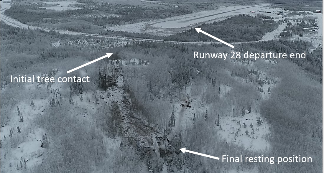 An aerial image of the crash site.