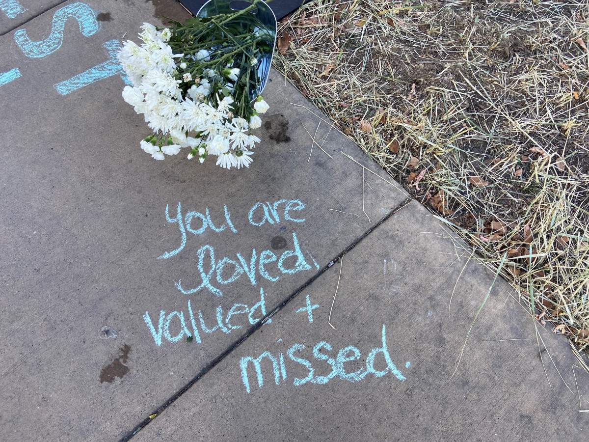 Chalk messages for the lost homeless.