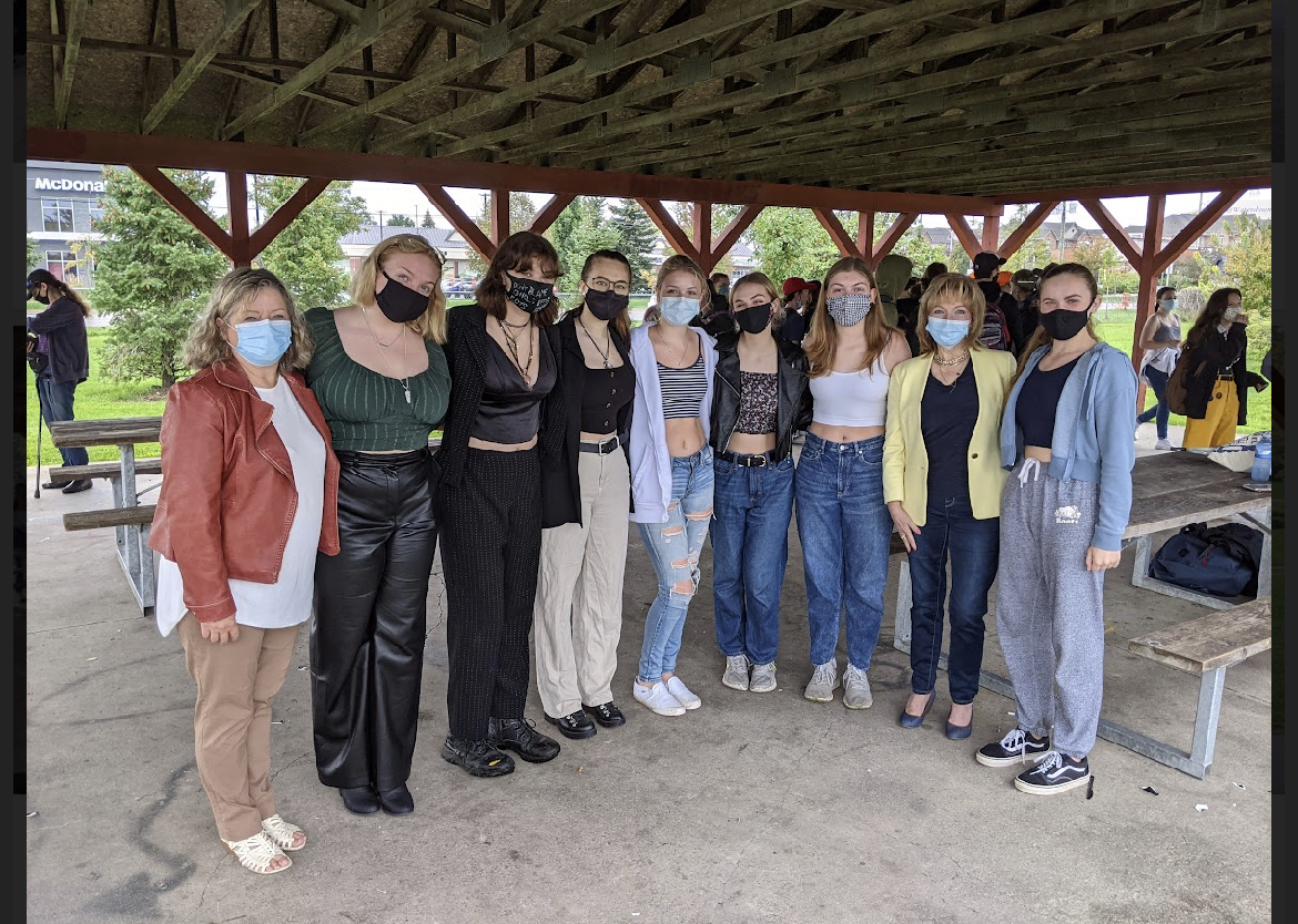 Students from Waterdown District High School were joined by the trustee and councillor for Ward 15 as they staged a rally on Friday, Oct. 15 calling for changes to the HWDSB's dress code policy.