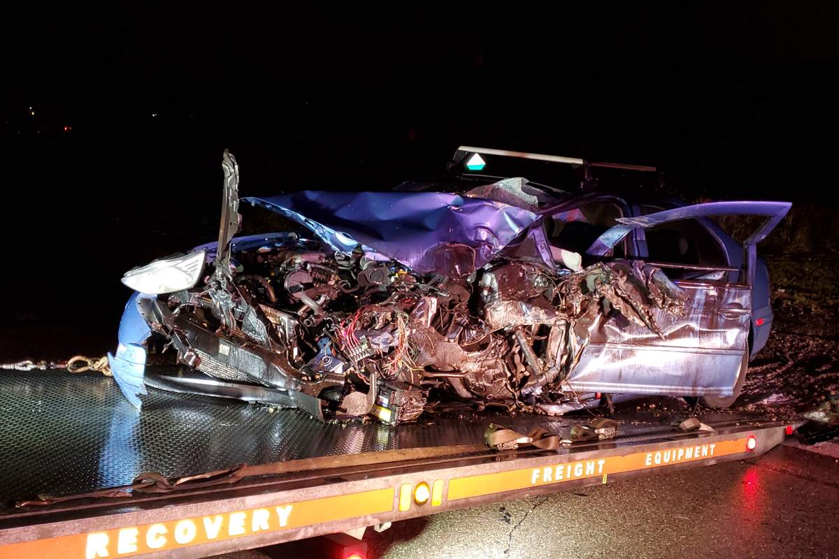 Police say the driver of the Jetta, a 21-year-old man from Cambridge was taken to Cambridge Memorial Hospital with non-life-threatening injuries.