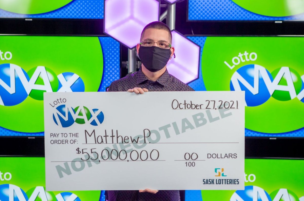 Matthew Poppel won $55 million with a lottery ticket purchased in Saskatoon.