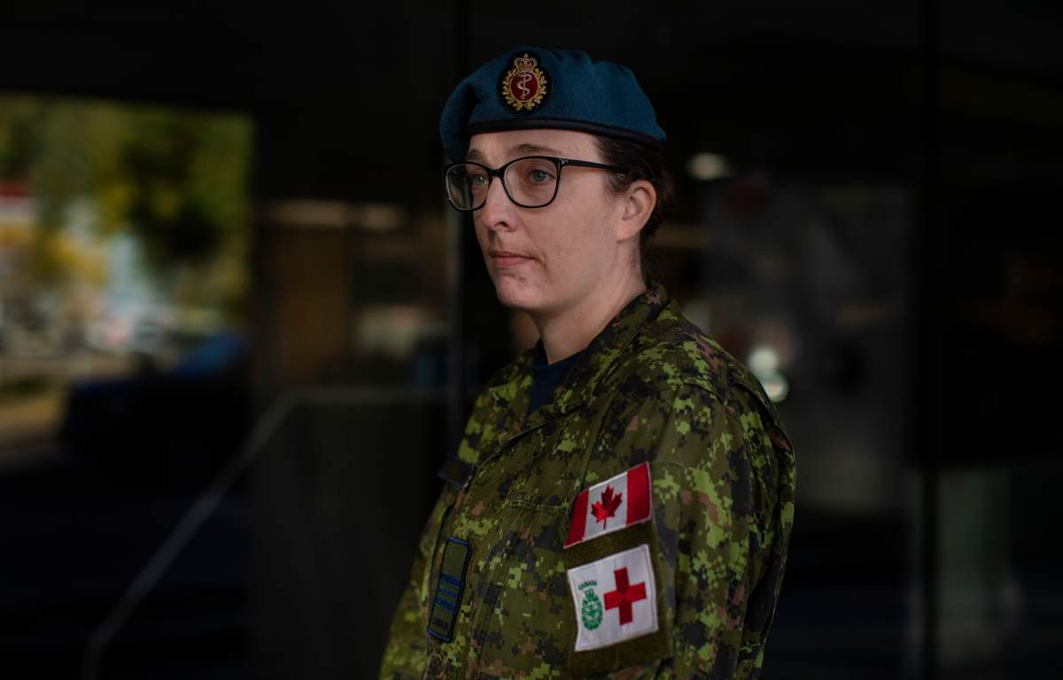 Military nurse Major Amy Godwin is pictured in Edmonton on Thursday, Oct.7, 2021.