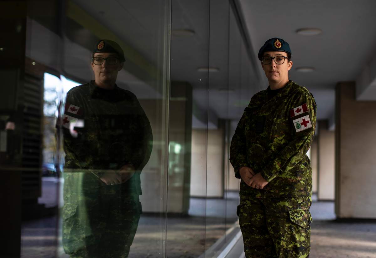 Military nurse Major Amy Godwin is pictured in Edmonton on Thursday, Oct.7, 2021.