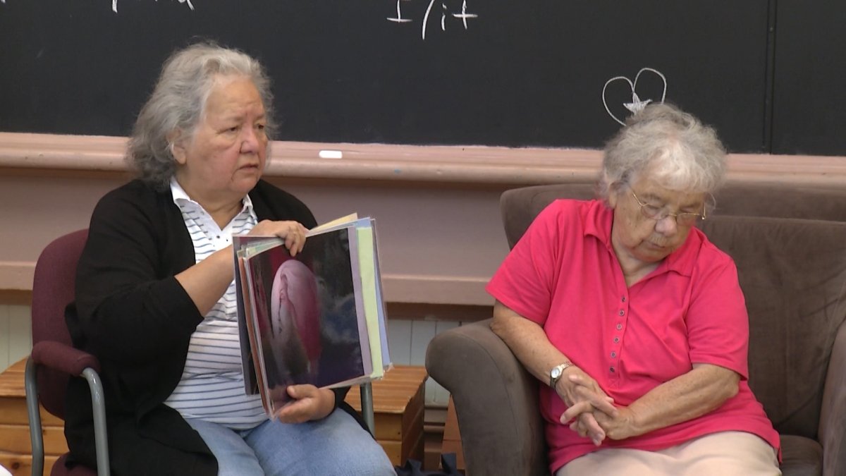 Instructors teach the Mohawk language at the Tyendinaga language and cultural centre in 2018.