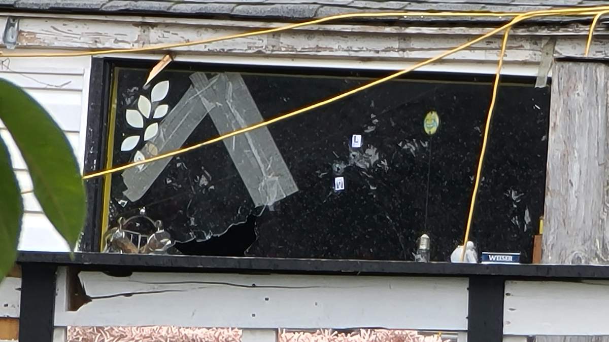 Nanaimo RCMP searched the residence at Nicol and Needham streets, but found no one inside. The investigation is ongoing.