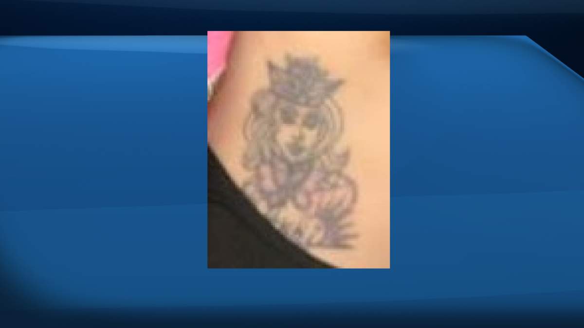 Edmonton police say Nicole Frenchman, 23, had a tattoo of a woman with a crown on her upper chest.