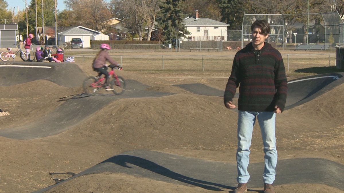 Cyclists of all sorts and ages can now enjoy the city's first pump track located in the Lakeview community. 