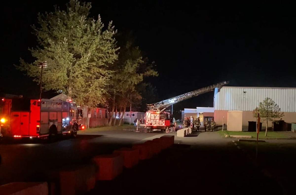 Fire crews were on the scene of a fire at Glen Falls School in Saint John on Saturday night. 