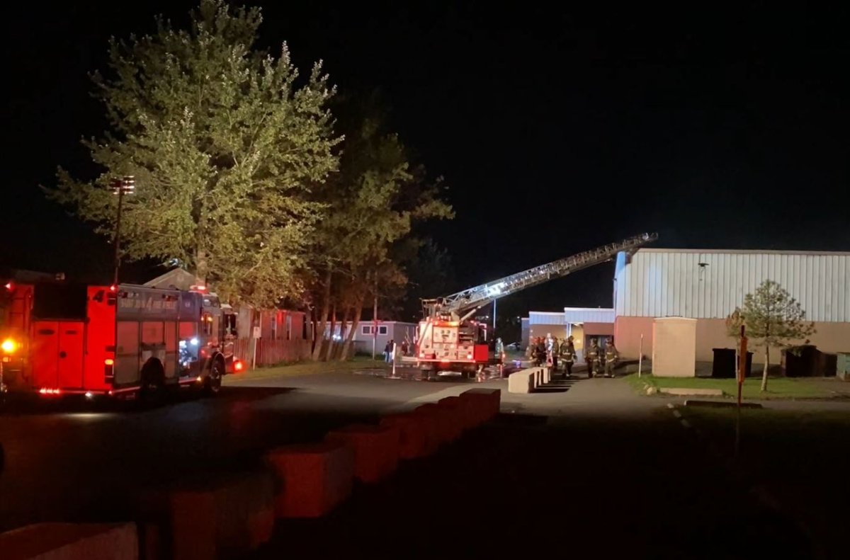 Fire crews were on the scene of a fire at Glen Falls School in Saint John on Saturday night. 