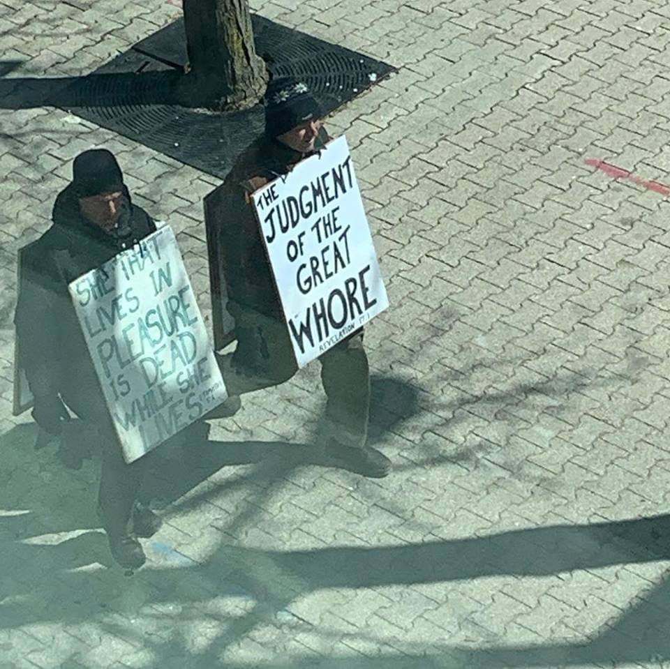 Steven Ravbar (left) and Matthew Carapella in downtown London in 2019.