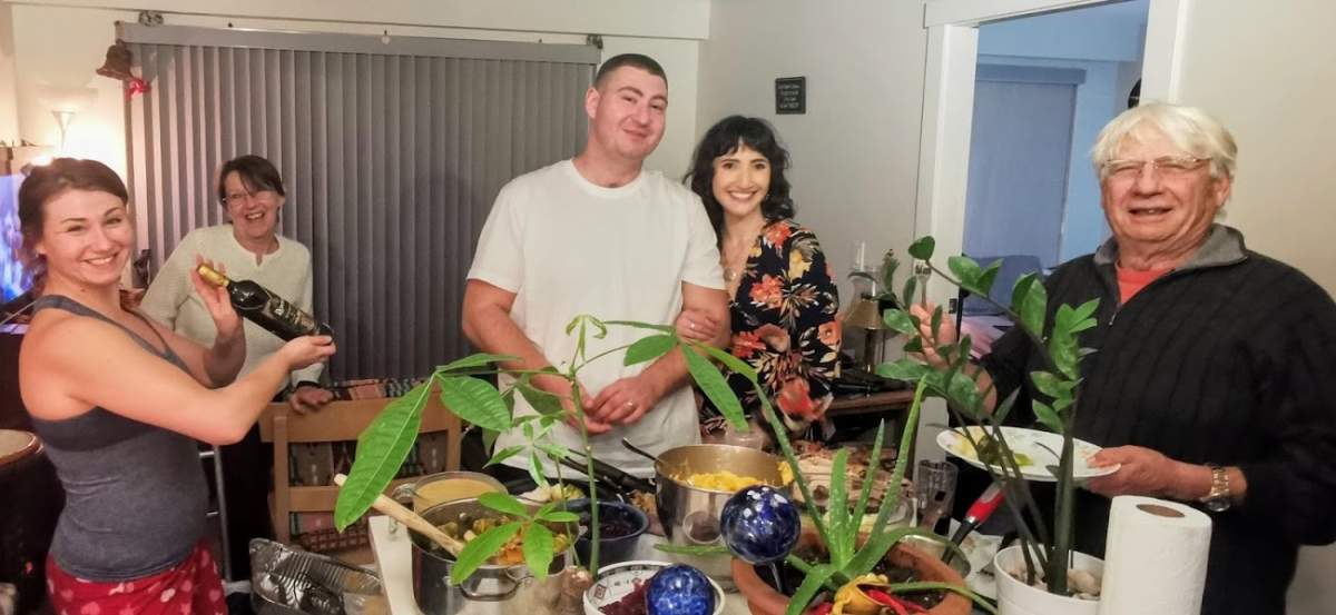Pictured from left to right: Shaun's sister Emily, His mother Yvonne, Shaun (centre), His wife Lea and father, Mark (right). 