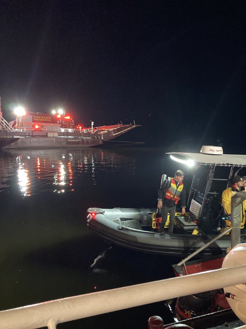 New Brunswick RCMP are searching the water after a vehicle drove off the Gondola Point Ferry Saturday night. 