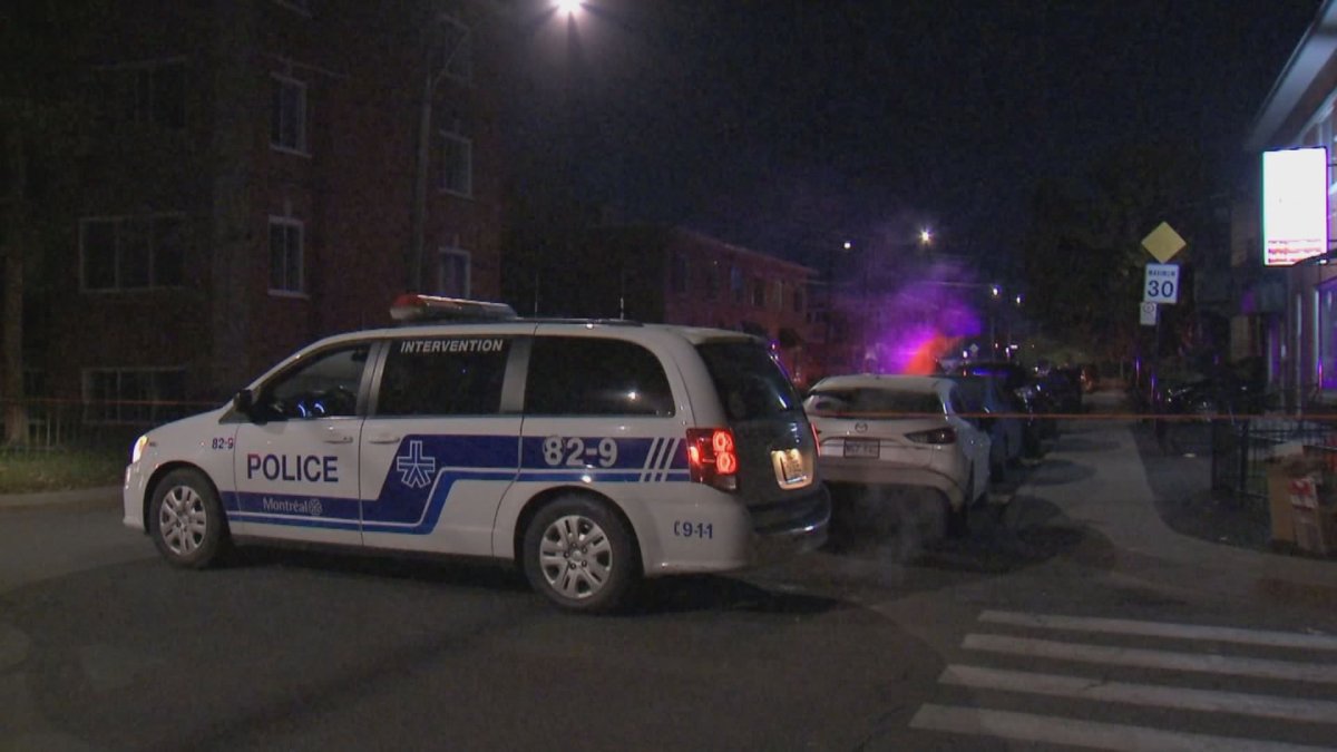 Police investigate an overnight shooting in Saint-Michel in northeast Montreal that left one man injured. Sunday, October 25, 2021.
