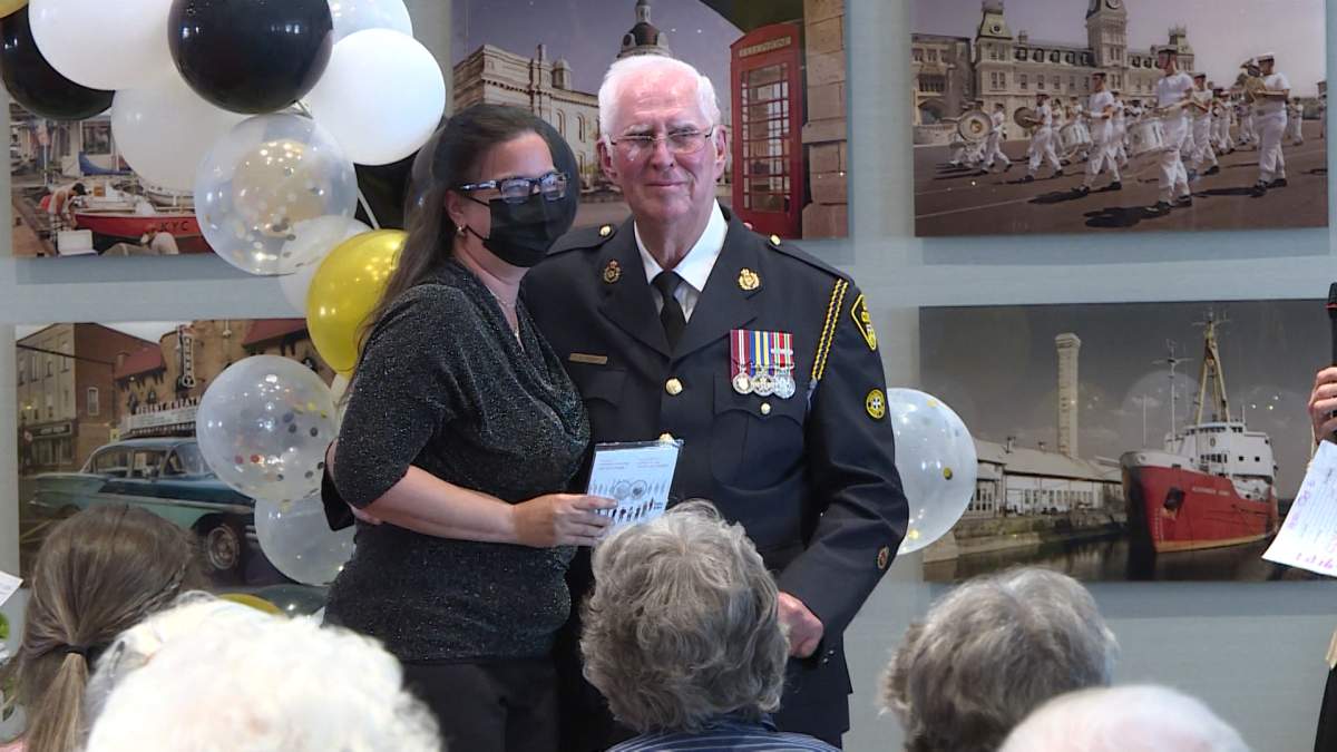 Award ceremony at a retirement home.