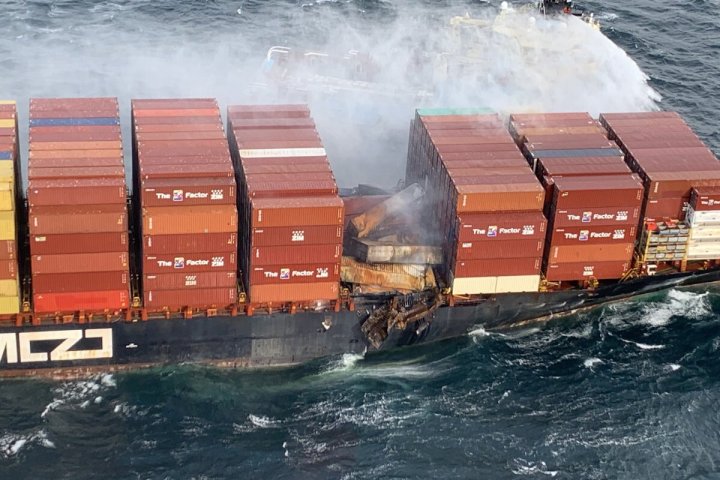 Cargo containers from MV Zim Kingston rupture in Cape Scott Provincial park