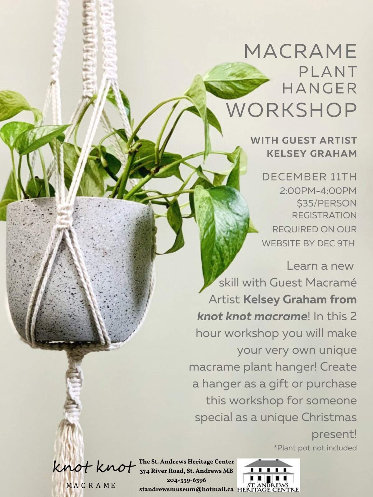 Macrame Plant Hanger Workshop - image