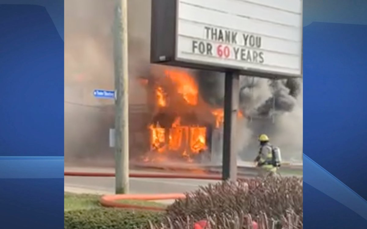 Fire crews responded to Morrice Furniture Store in Tillsonburg, Ont. around 2:15 on Nov. 24, 2021.