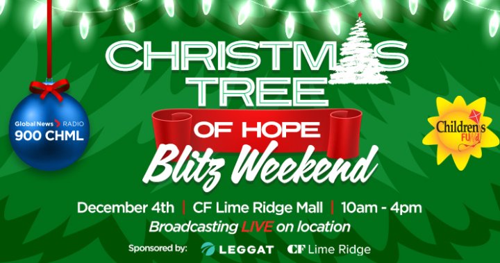 CHML Christmas Tree of Hope blitz akhir pekan sedang berlangsung – Hamilton