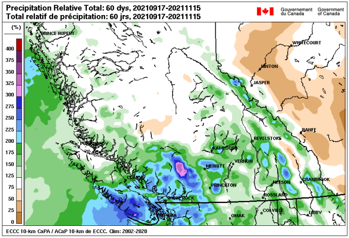 B.C. Precipitation Sept 17-Nov 15