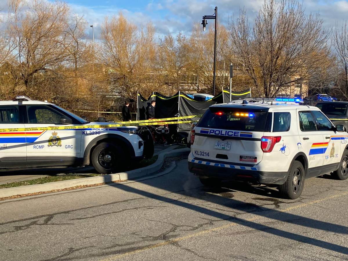 A body was found in a porta potty near Sutherland Avenue in Kelowna. 