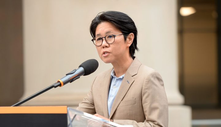 Councillor Kristyn Wong-Tam speaks in Toronto on Wednesday Sept. 1, 2021.
