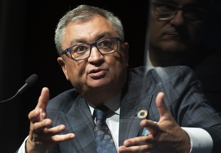 Horacio Arruda, Quebec Director of Public Health speaks during a news conference in Montreal, Tuesday, August 24, 2021.