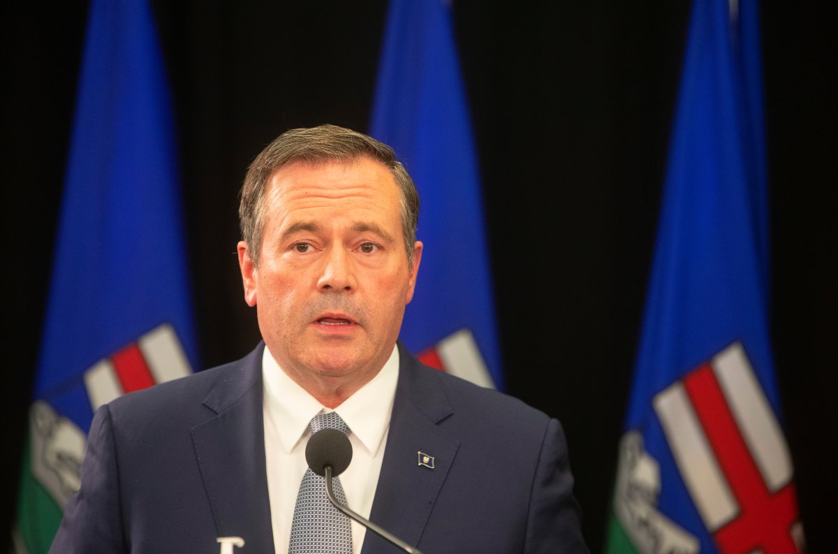 Alberta Premier Jason Kenney gives a COVID-19 update in Edmonton, Tuesday, Sept. 21, 2021. 
