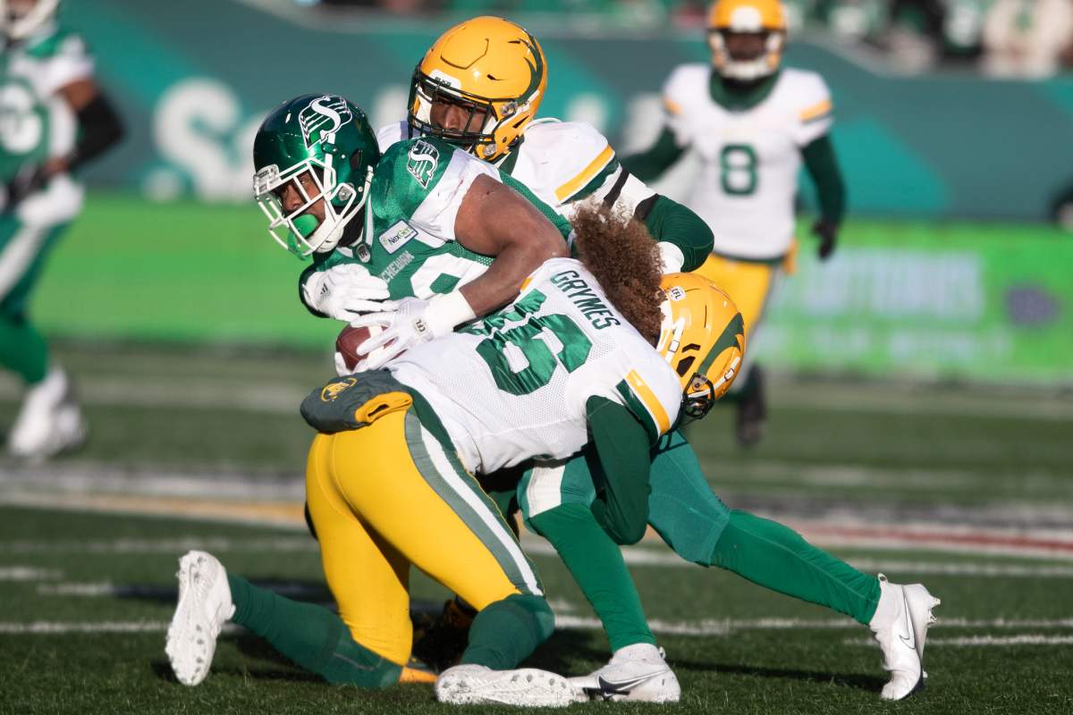 Saskatchewan Roughriders beat the Edmonton Elks on Nov. 13, 2021