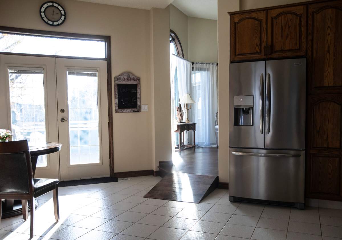A ramp leading to the living room of what is considered the gold standard of homes for people with disabilities, in St. Albert, Alta., on Thursday November 4, 2021.
