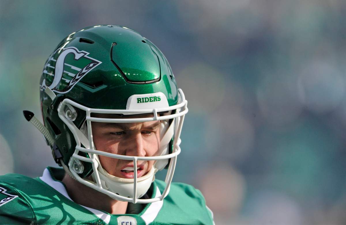 Isaac Harker will start at quarterback Saturday when Saskatchewan (9-4) visits the Hamilton Tiger-Cats (7-6).