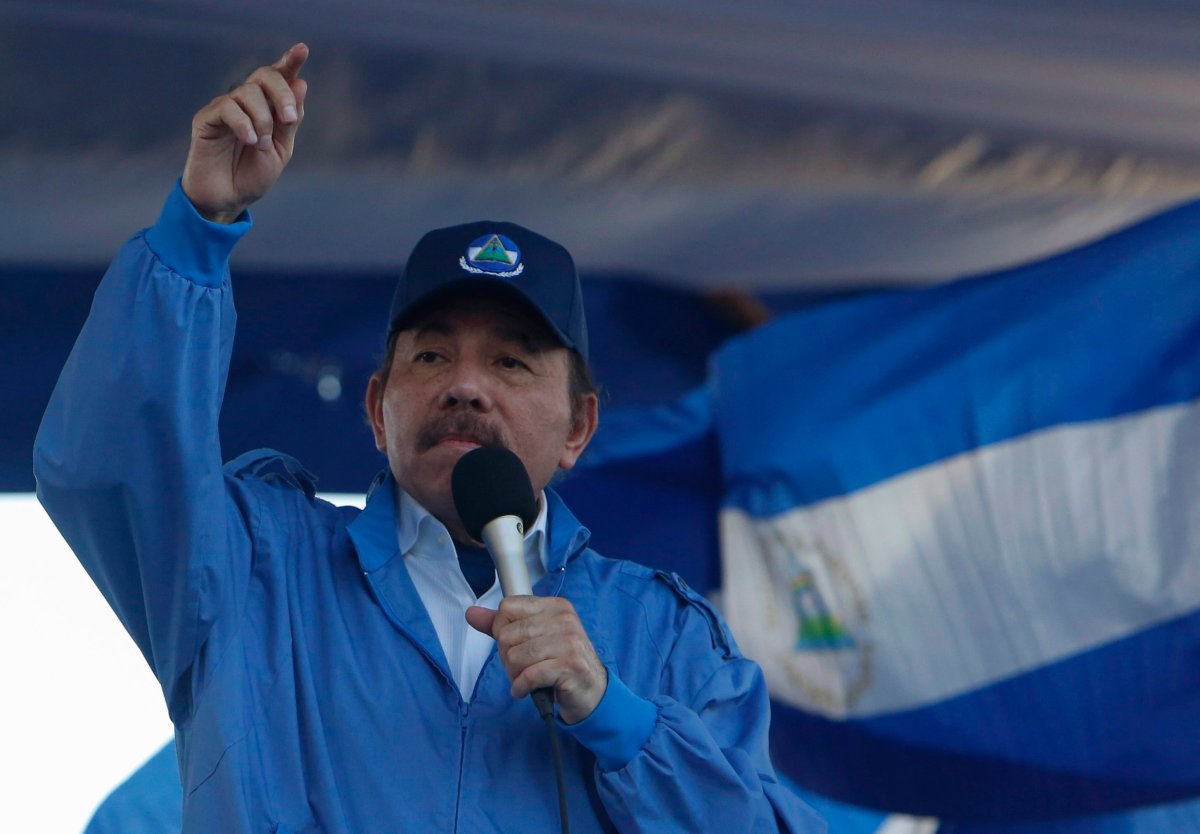 The President of Nicaragua Daniel Ortega speaks during a rally in Managua, Nicaragua, Wednesday, Sept. 5, 2018. The United States warned the Security Council on Wednesday that Nicaragua is heading down the path that led to conflict in Syria and a crisis in Venezuela that has spilled into the region, but Russia, China and Bolivia said Nicaragua doesn't pose an international threat and the U.N. should butt out. (AP Photo/Alfredo Zuniga).