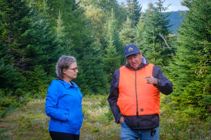 Clifford Paul of the Unama’ki Institute of Natural Resources with Dawna Friesen in the Highlands of Cape Breton.