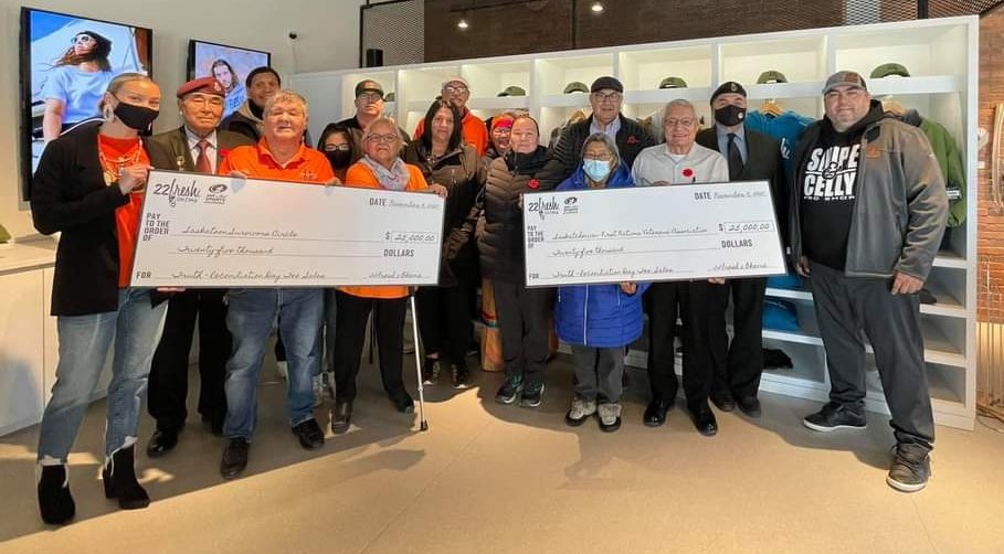 Two Indigenous organizations received a $25,000 donation each that were proceeds of orange t-shirts that were created and sold from three clothing businesses.