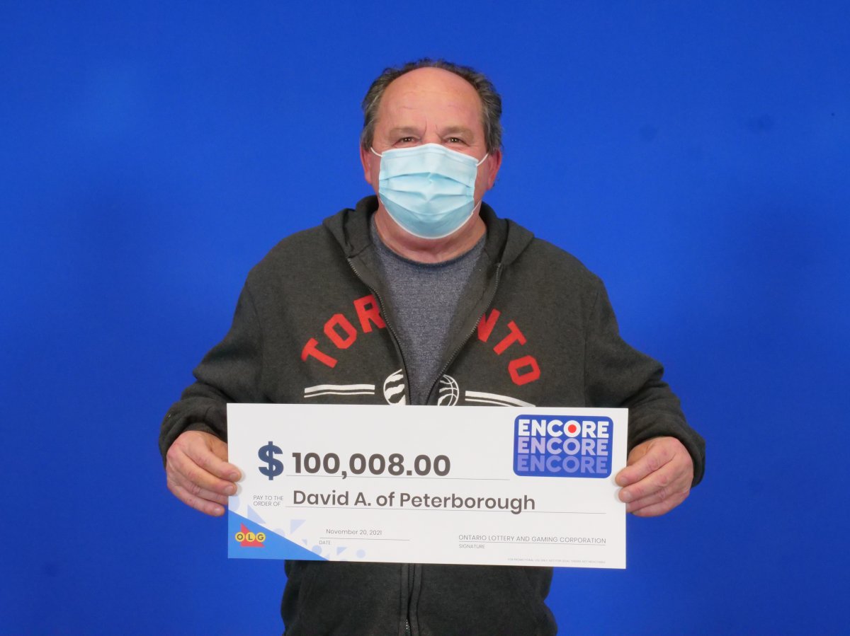 A Peterborough man matched the last six of seven Encore numbers in exact order in the November 13, 2021 LOTTARIO draw to win $100,000.